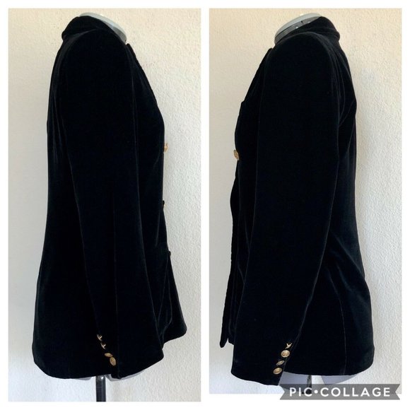 VTG RALPH LAUREN Black Velvet Blazer & Pant Suit - Picture 6 of 12